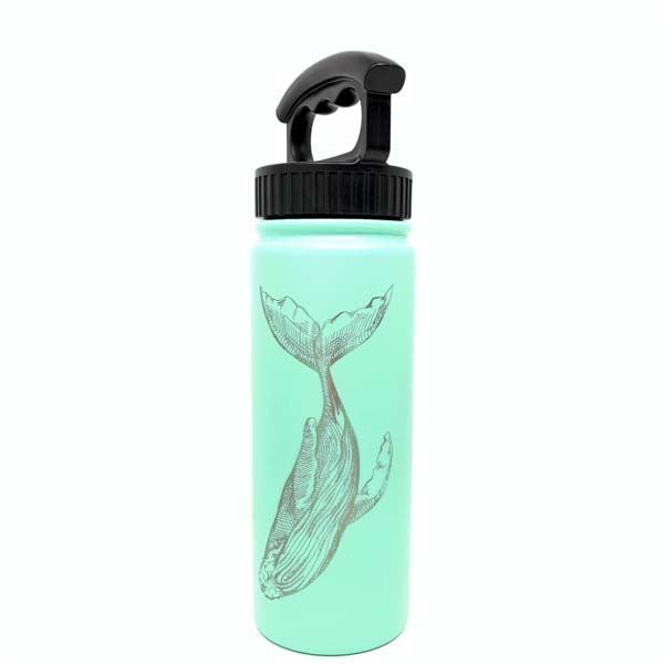 fifty fifty flask with sea critter engraving