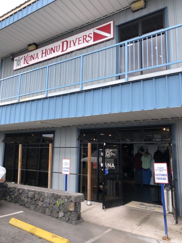 front of Kona Honu Divers dive shop