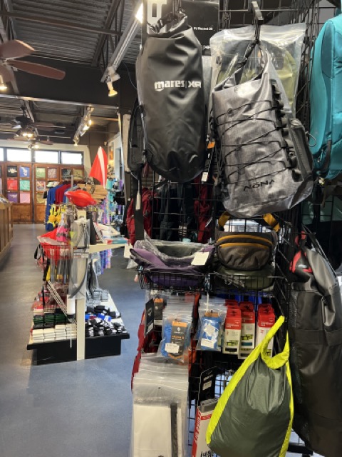 bags in a dive shop