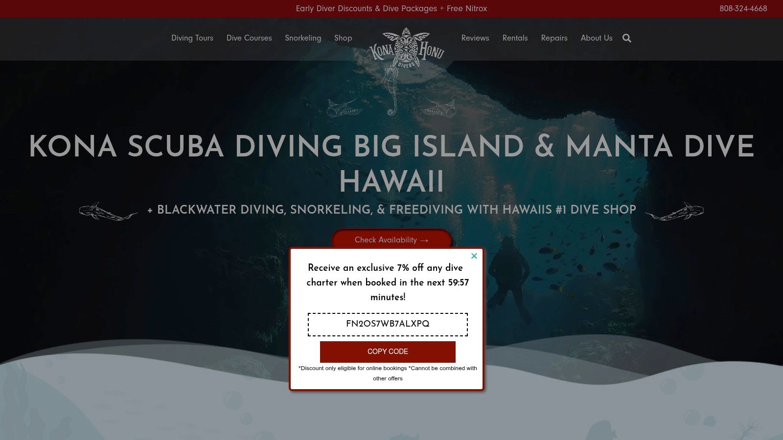 Screenshot from https://konahonudivers.com